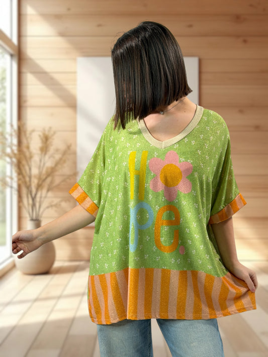 MAGNOLIA - TEE-SHIRT OVERSIZE FLUIDE SCINTILLANT JUSQU'A LA TAILLE 56