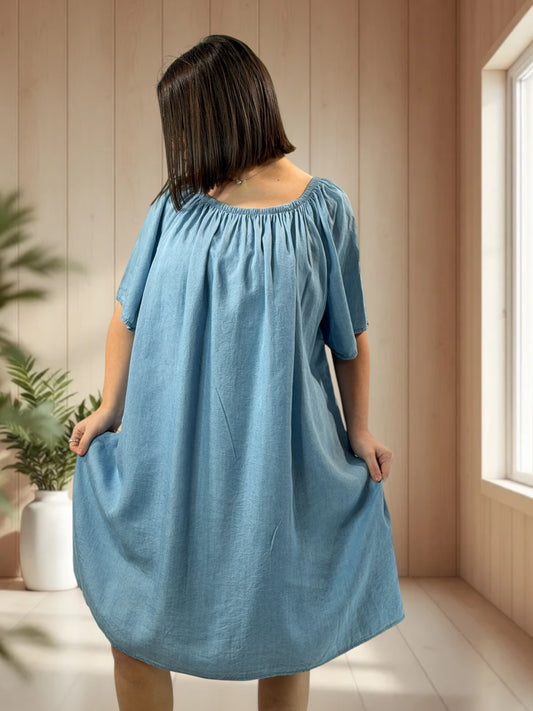 MARITA  - TUNIQUE EN JEAN TENCELL JUSQU'A LA TAILLE 54