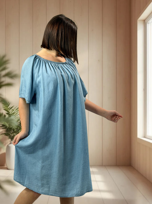 MARITA  - TUNIQUE EN JEAN TENCELL JUSQU'A LA TAILLE 54