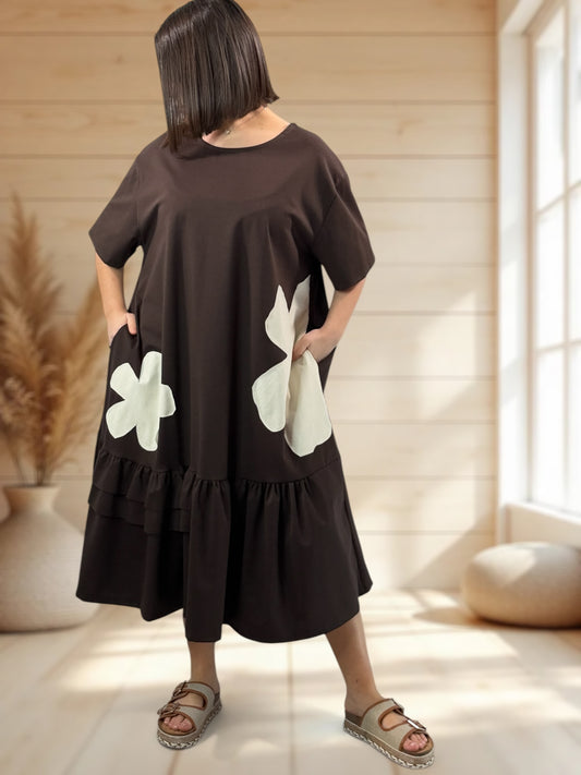 RIVIERA - ROBE MARRON JUSQU'A LA TAILLE 52