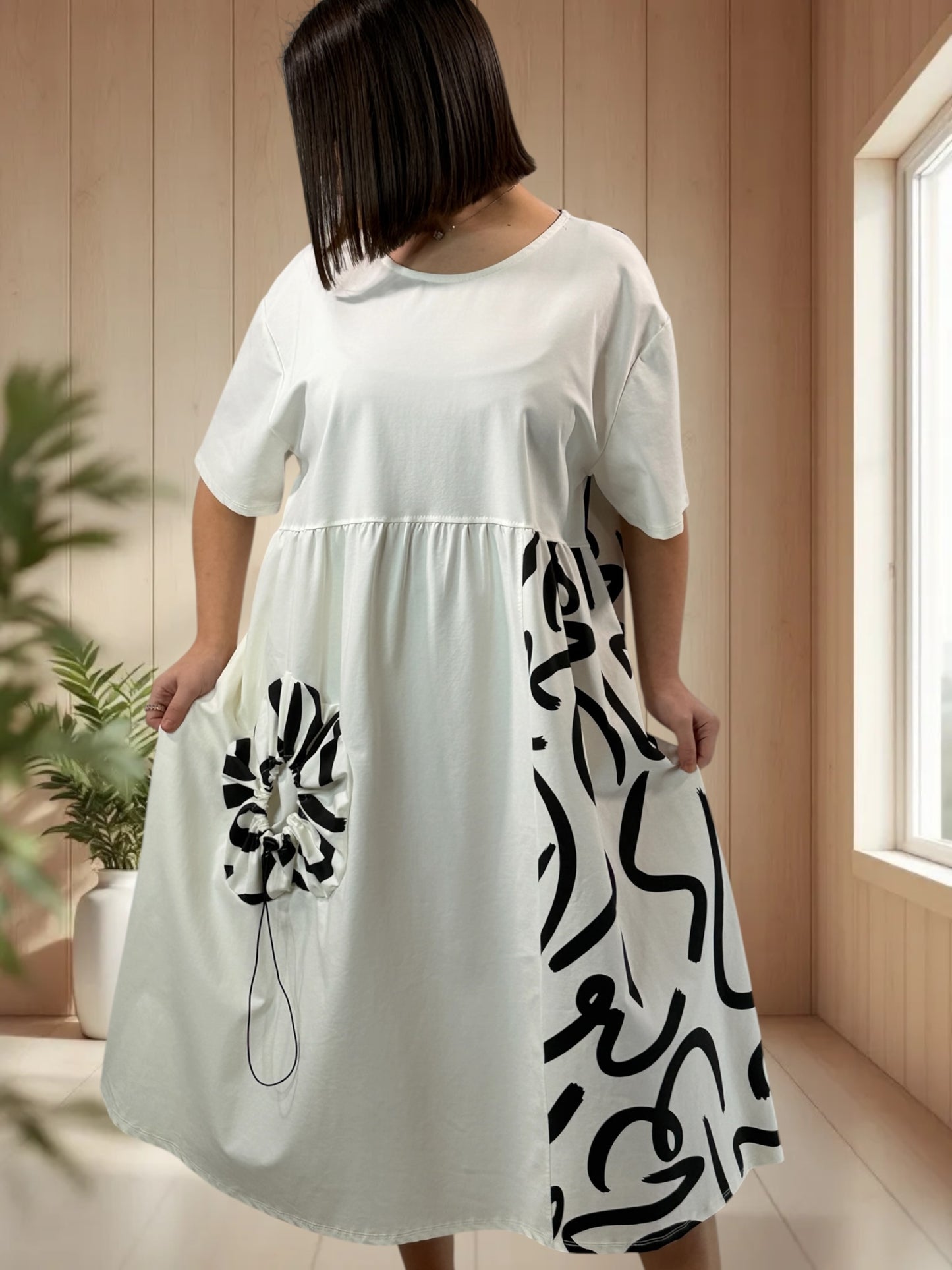 ANTIBES - ROBE AVEC MOTIF JUSQU'A LA TAILLE 52