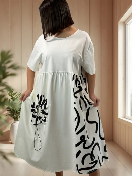 ANTIBES - ROBE AVEC MOTIF JUSQU'A LA TAILLE 52