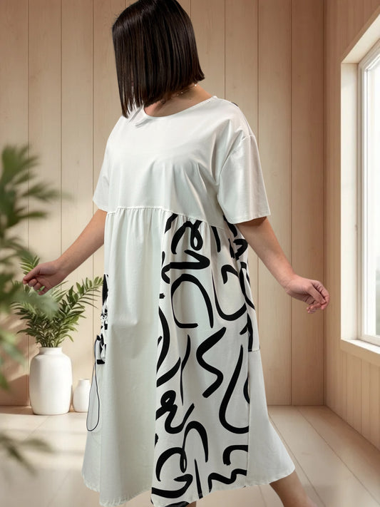 ANTIBES - ROBE AVEC MOTIF JUSQU'A LA TAILLE 52