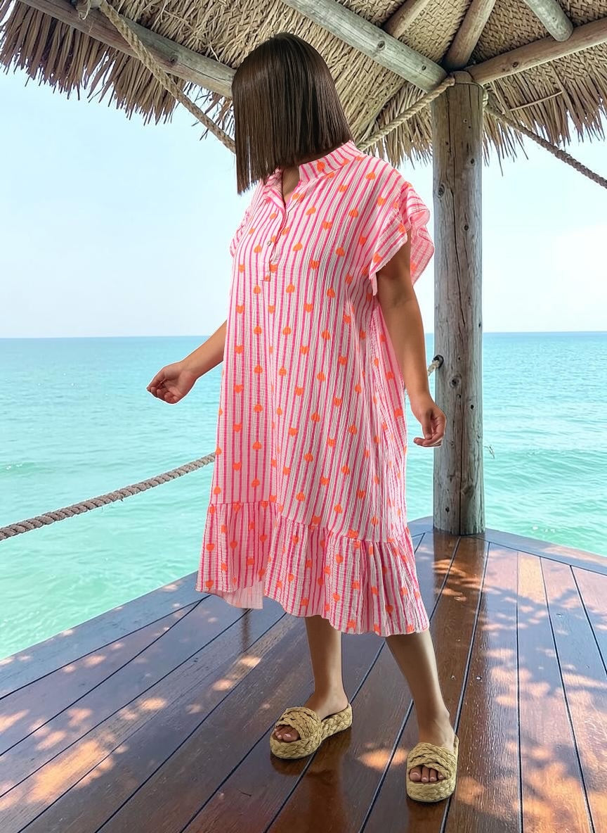 MONICA - ROBE MOTIF COEUR JUSQU'A LA TAILLE 52