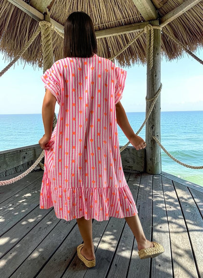 MONICA - ROBE MOTIF COEUR JUSQU'A LA TAILLE 52