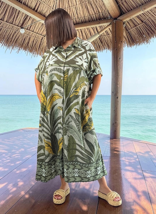 HIBISCUS - ROBE OVERSIZE FLORALE JUSQU'A LA TAILLE 54