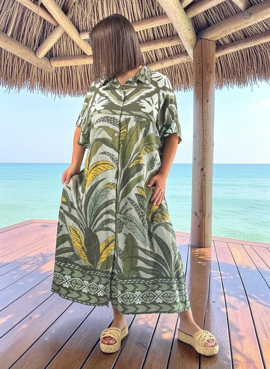 HIBISCUS - ROBE OVERSIZE FLORALE JUSQU'A LA TAILLE 54