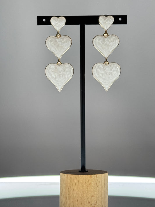 VALENTINE - BOUCLES D'OREILLES BOHEME 3 COEURS
