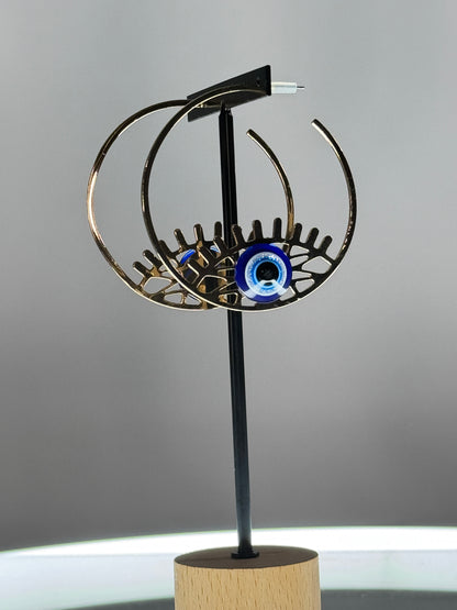 SAMANTHA - BOUCLES D'OREILLES CREOLES AVEC OEIL