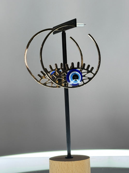SAMANTHA - BOUCLES D'OREILLES CREOLES AVEC OEIL