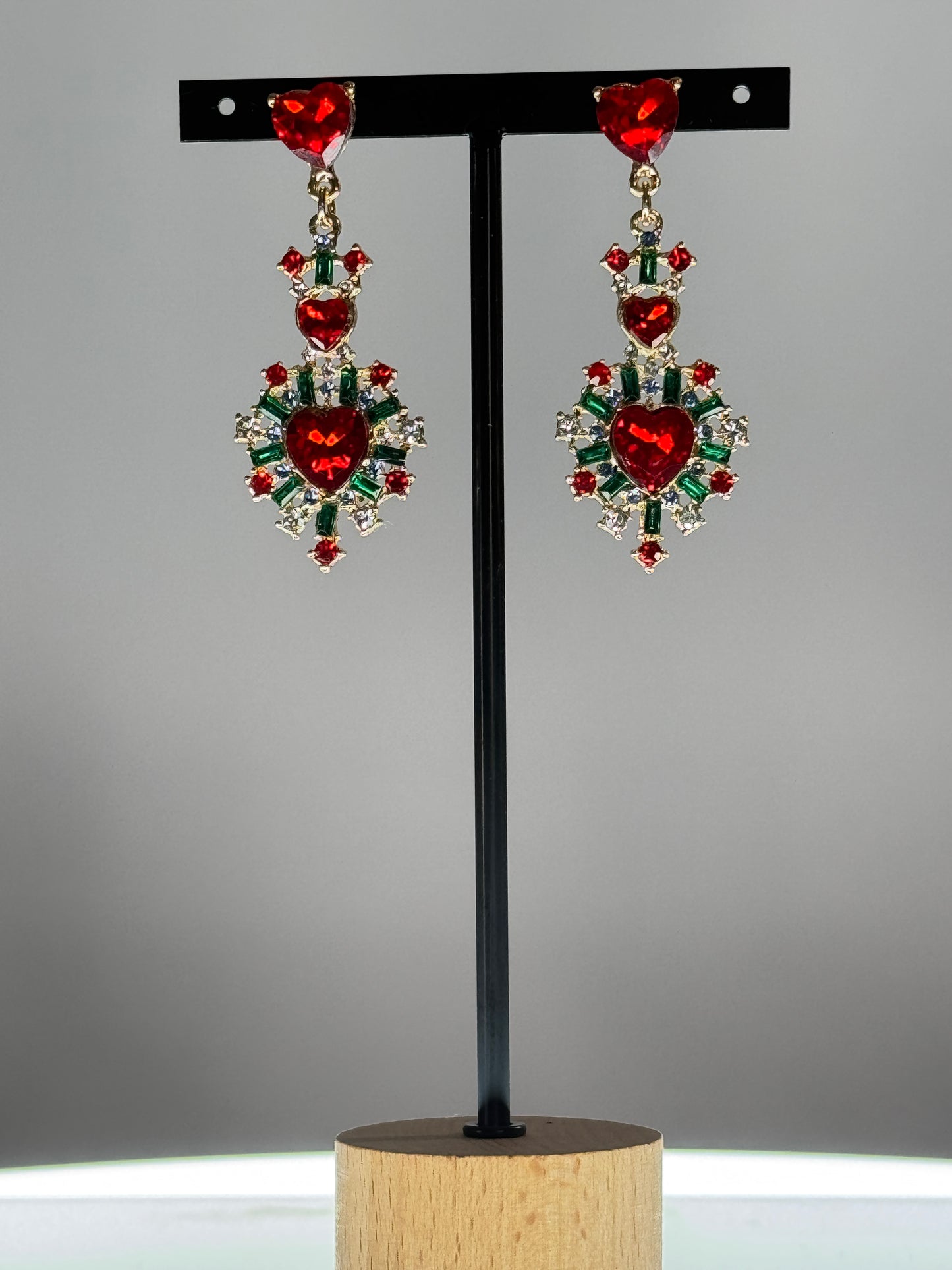 VENISE - BOUCLES D'OREILLES COEUR EN STRASS