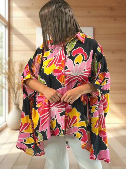 TYLER - TUNIQUE OVERSIZE AVEC BRODERIE JUSQU'A LA TAILLE 54/56