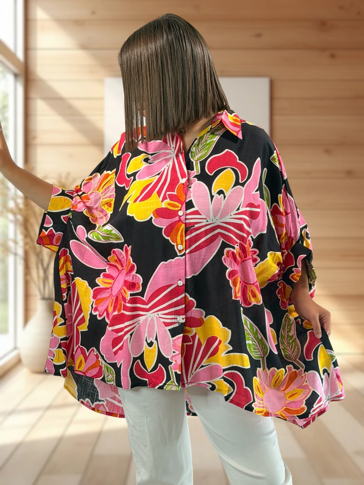 TYLER - TUNIQUE OVERSIZE AVEC BRODERIE JUSQU'A LA TAILLE 54/56