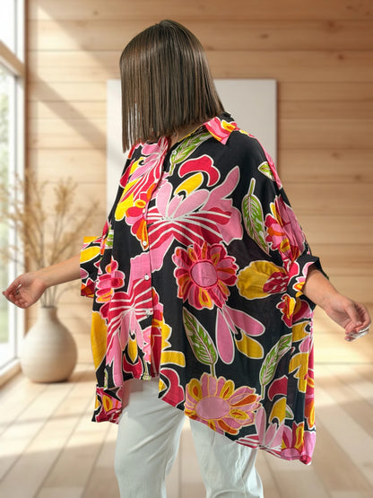 TYLER - TUNIQUE OVERSIZE AVEC BRODERIE JUSQU'A LA TAILLE 54/56
