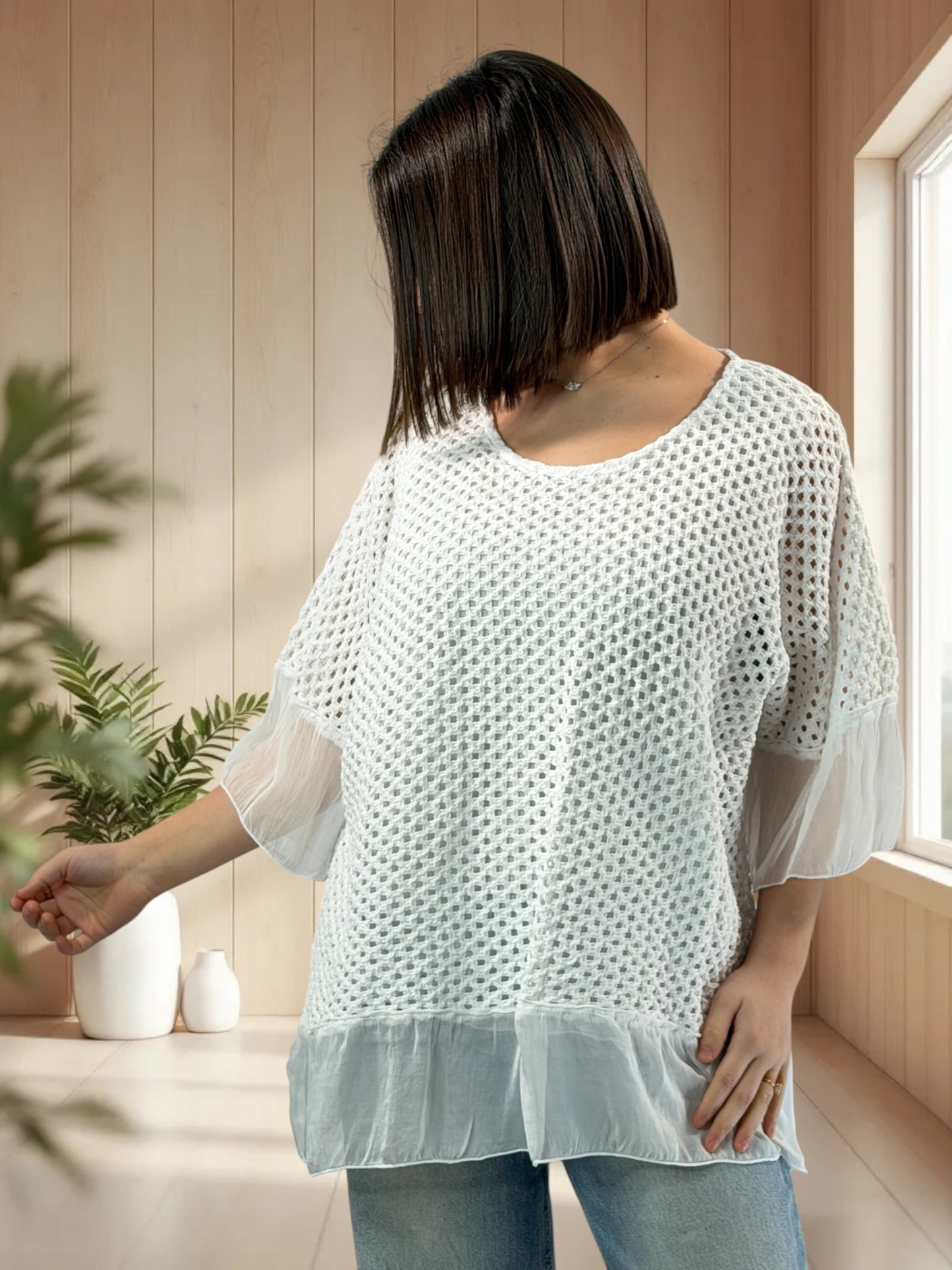AURORA  - TUNIQUE OVERSIZE BLANCHE JUSQU'A LA TAILLE 52