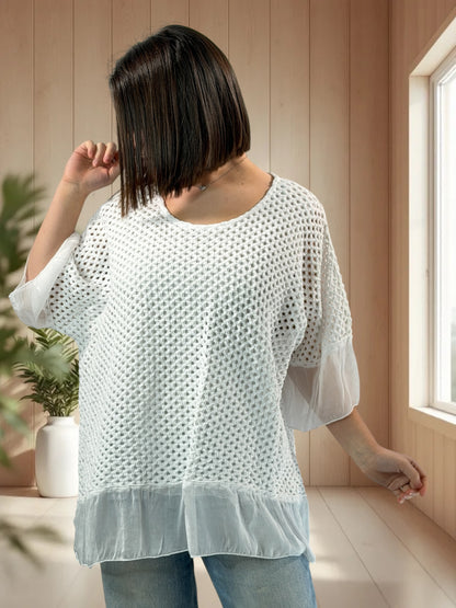 AURORA  - TUNIQUE OVERSIZE BLANCHE JUSQU'A LA TAILLE 52