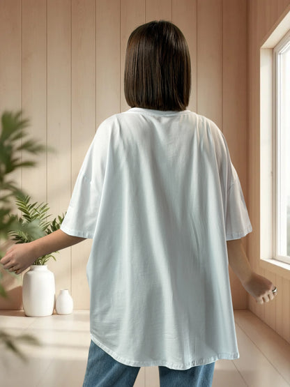 RUBY - T-SHIRT BLANC A MOTIF JUSQU'A LA TAILLE 54