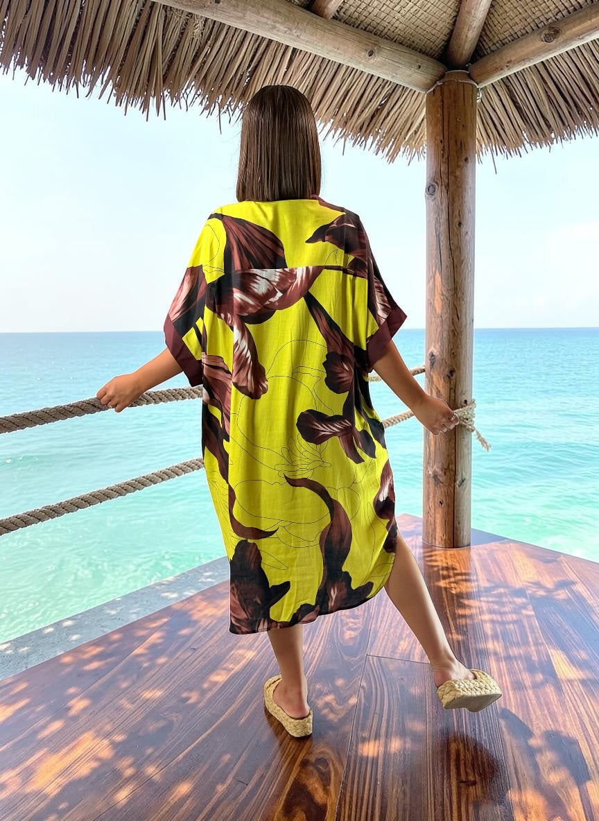 LOUISIE - ROBE OVERSIZE FLORALE JUSQU'A LA TAILLE 54