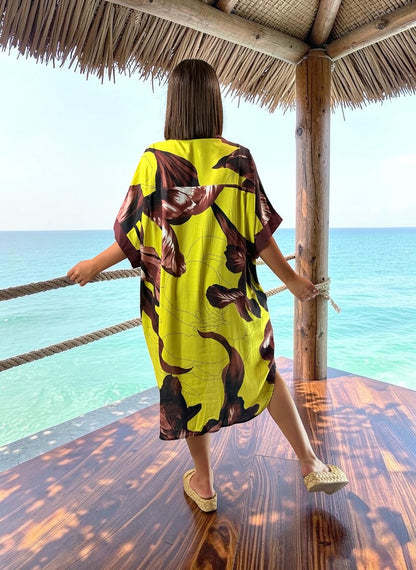 LOUISIE - ROBE OVERSIZE FLORALE JUSQU'A LA TAILLE 54