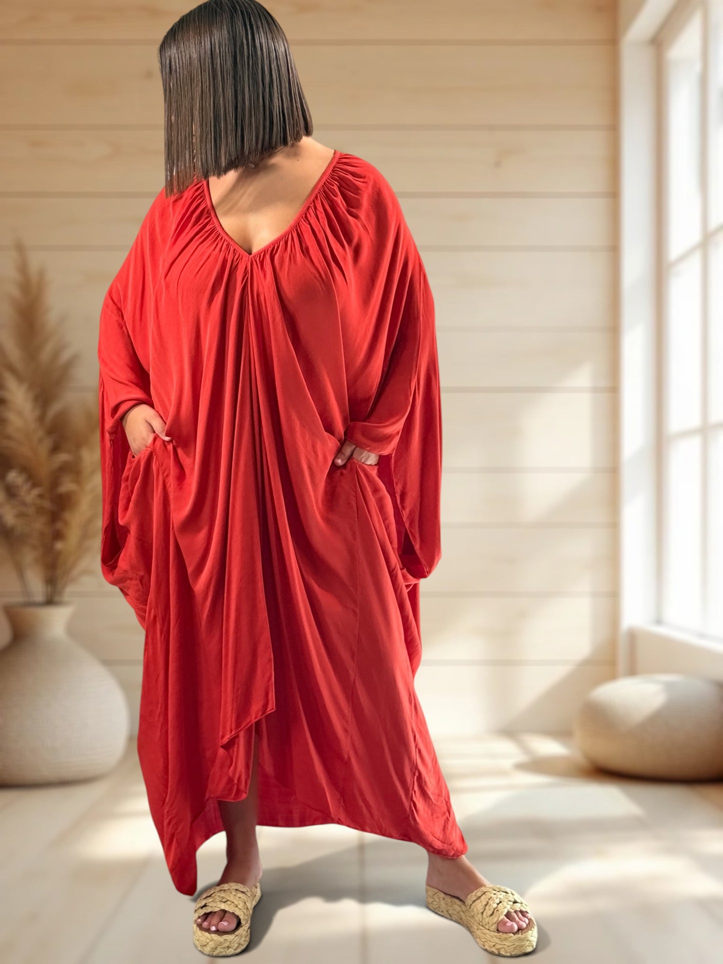 BARBARA - ROBE OVERSIZE ROUGE JUSQU'A LA TAILLE 60