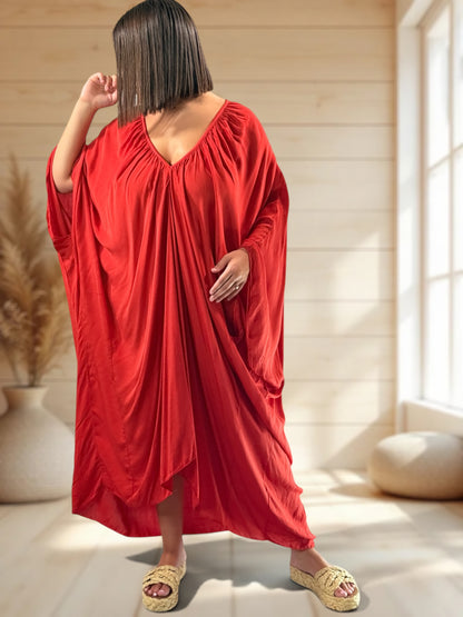 BARBARA - ROBE OVERSIZE ROUGE JUSQU'A LA TAILLE 60