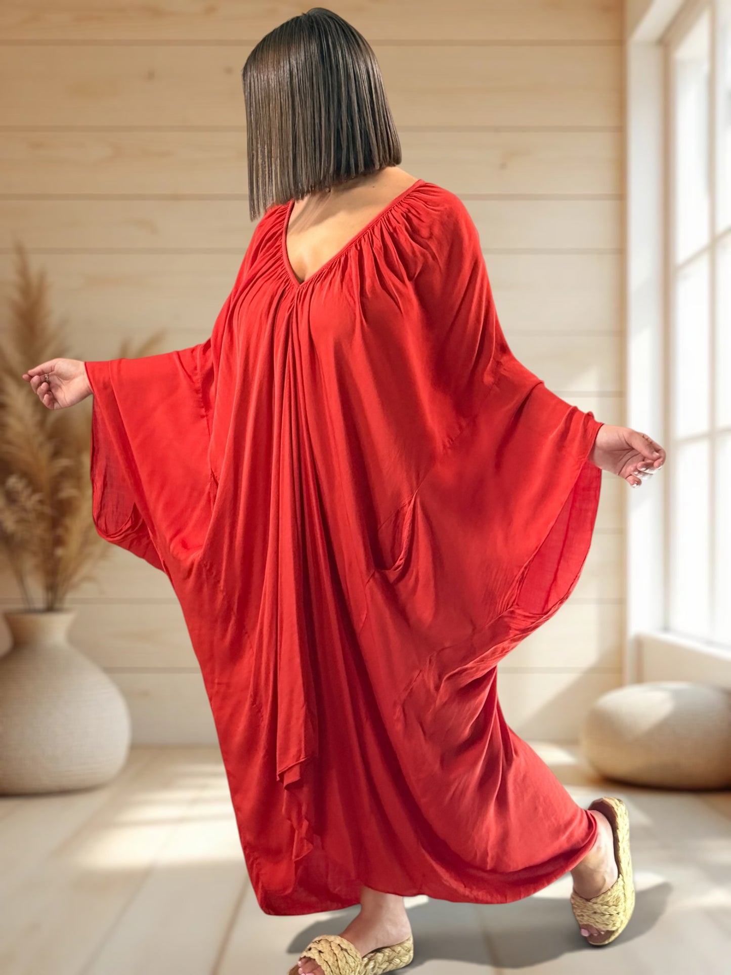 BARBARA - ROBE OVERSIZE ROUGE JUSQU'A LA TAILLE 60