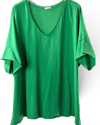 MAX - T-SHIRT EN COTON VERT ANIS TAILLE 48/50 A 56/58
