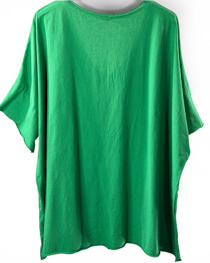 MAX - T-SHIRT EN COTON VERT ANIS TAILLE 48/50 A 56/58