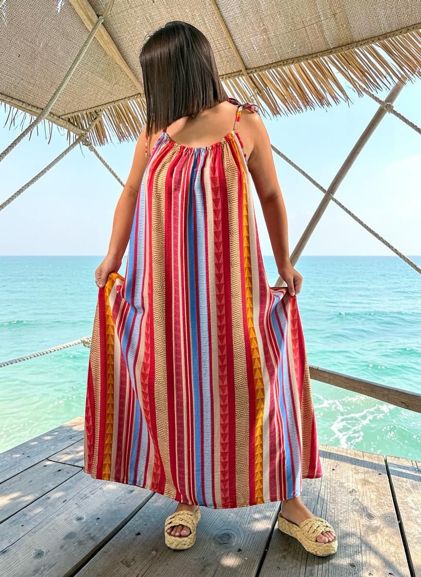 TEQUILA - ROBE LONGUE A MOTIF JUSQU'A LA TAILLE 52
