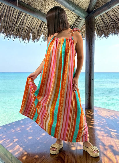 TEQUILA - ROBE LONGUE A MOTIF JUSQU'A LA TAILLE 52