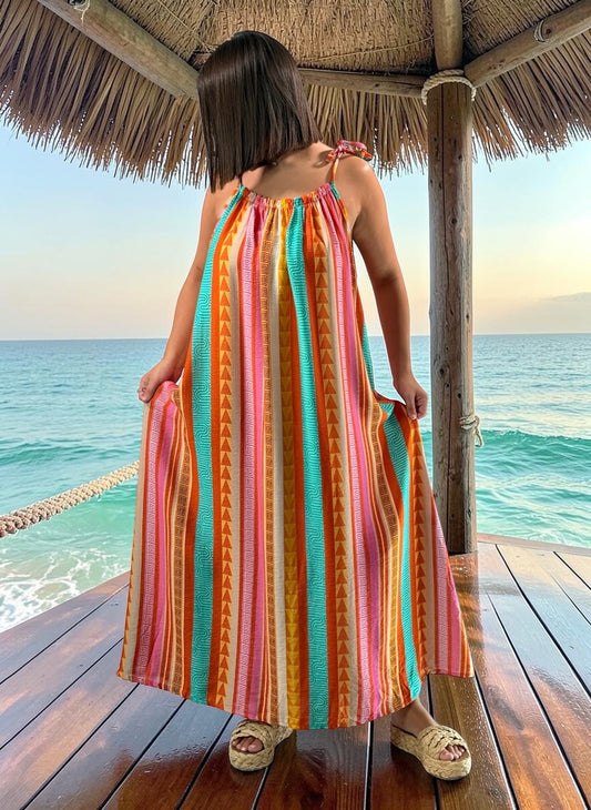 TEQUILA - ROBE LONGUE A MOTIF JUSQU'A LA TAILLE 52