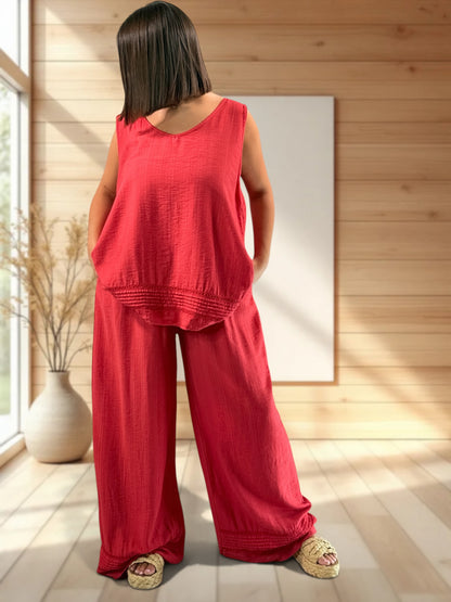 MADISON - TUNIQUE OVERSIZE ROUGE JUSQU'A LA TAILLE 50/52