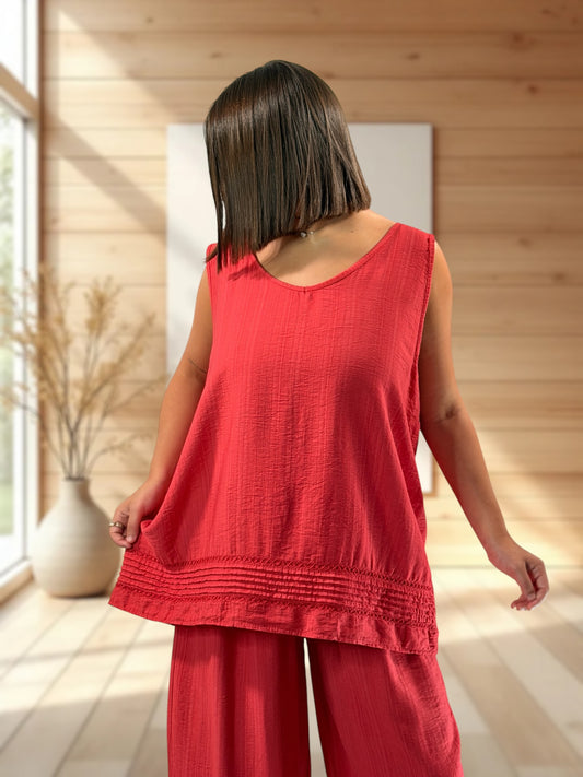 MADISON - TUNIQUE OVERSIZE ROUGE JUSQU'A LA TAILLE 50/52