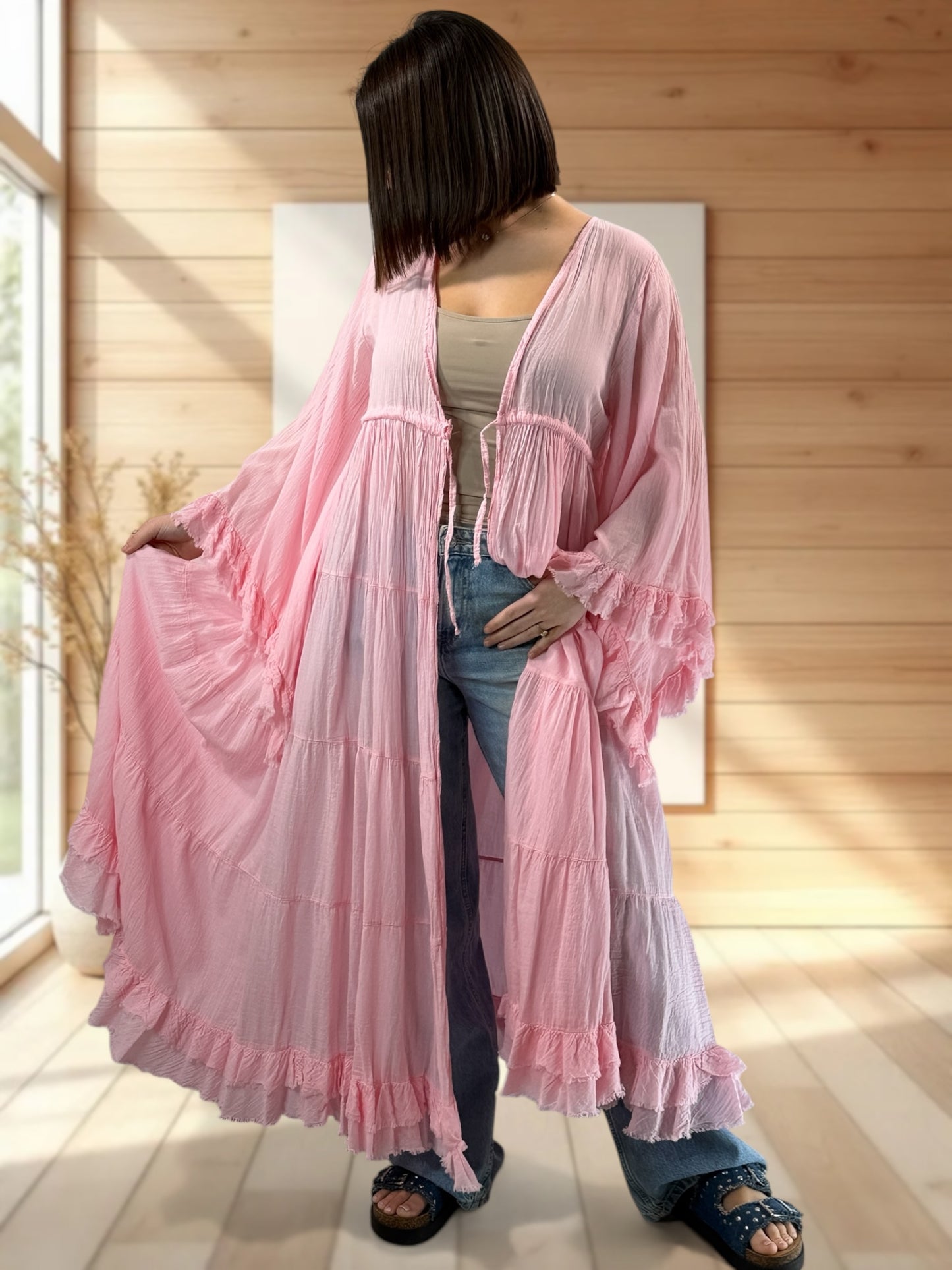 TAYLOR - KIMONO ROSE JUSQU'A LA TAILLE 44