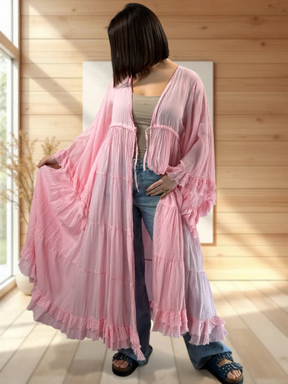 TAYLOR - KIMONO ROSE JUSQU'A LA TAILLE 44