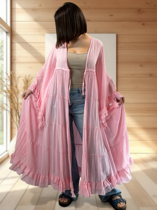 TAYLOR - KIMONO ROSE JUSQU'A LA TAILLE 44