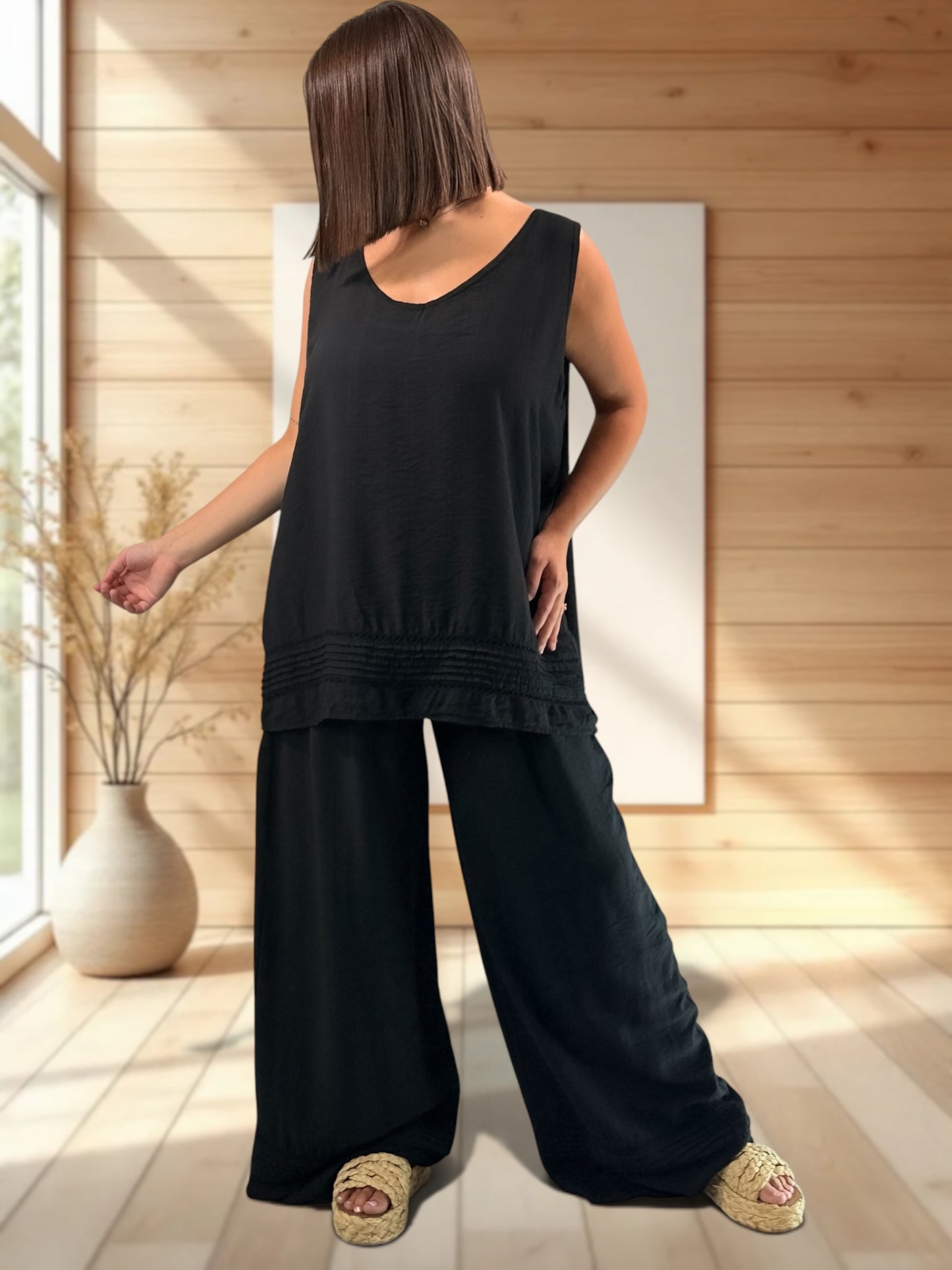 MADISON - TUNIQUE OVERSIZE NOIRE JUSQU'A LA TAILLE 50/52
