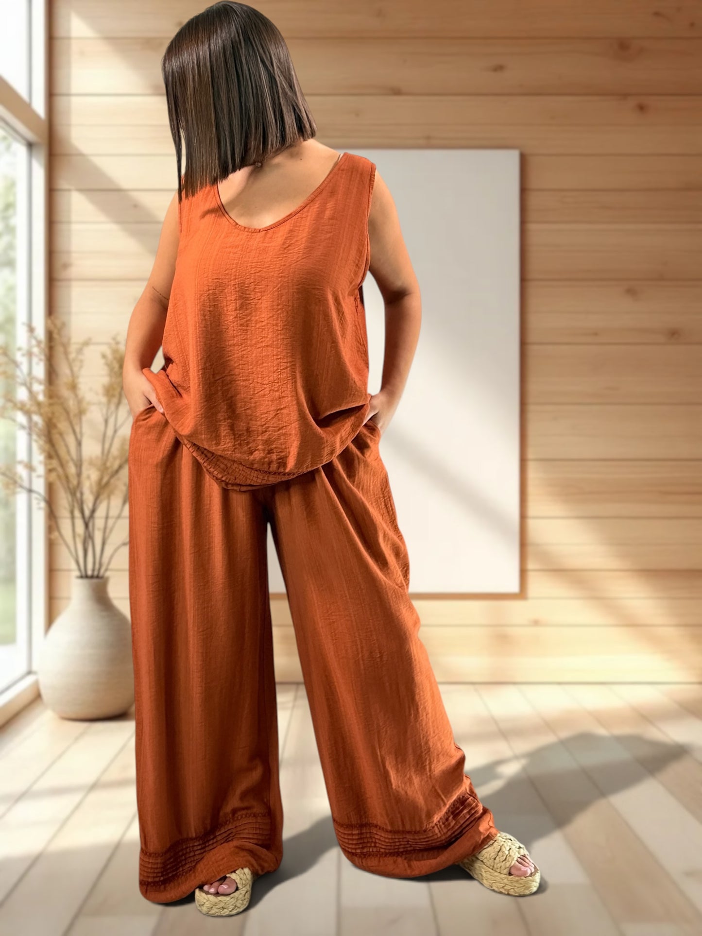 MADISON - TUNIQUE OVERSIZE TERRACOTTA JUSQU'A LA TAILLE 50/52