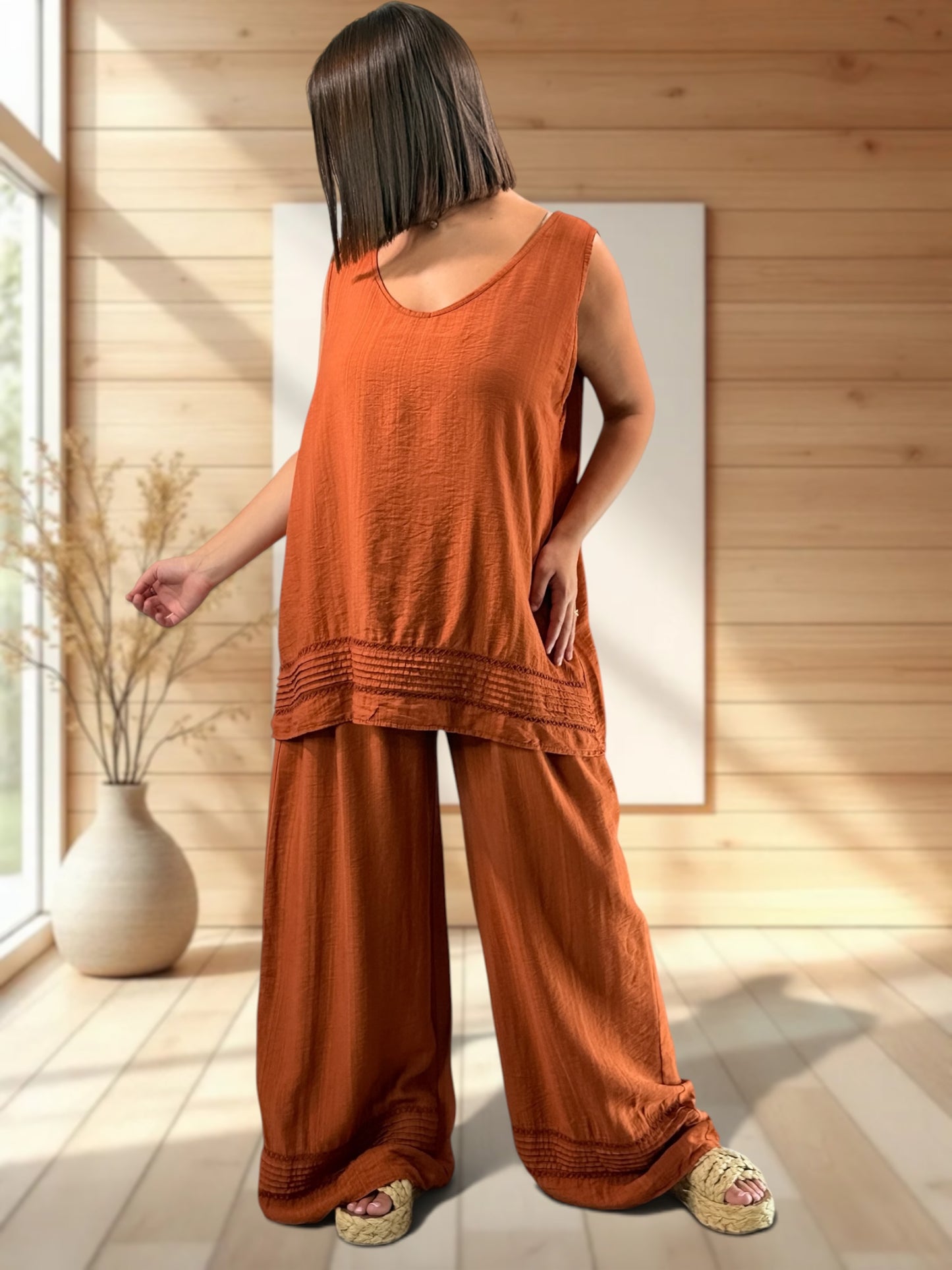MADISON - TUNIQUE OVERSIZE TERRACOTTA JUSQU'A LA TAILLE 50/52