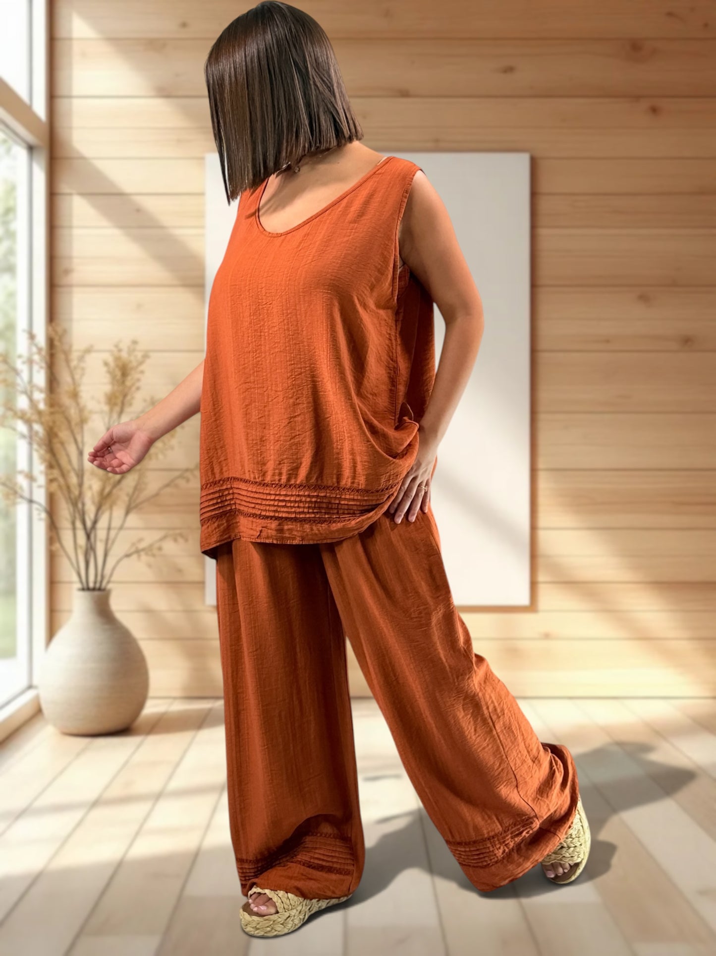 JASON - PANTALON TERRACOTTA JUSQUA LA TAILLE 52