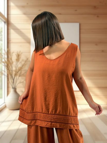 MADISON - TUNIQUE OVERSIZE TERRACOTTA JUSQU'A LA TAILLE 50/52