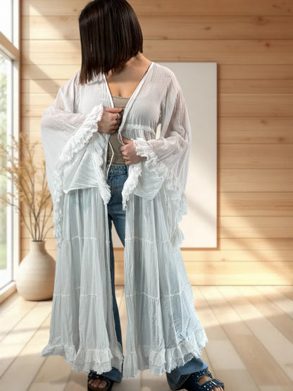 TAYLOR - KIMONO BLANC JUSQU'A LA TAILLE 44