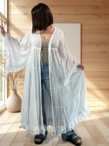 TAYLOR - KIMONO BLANC JUSQU'A LA TAILLE 44