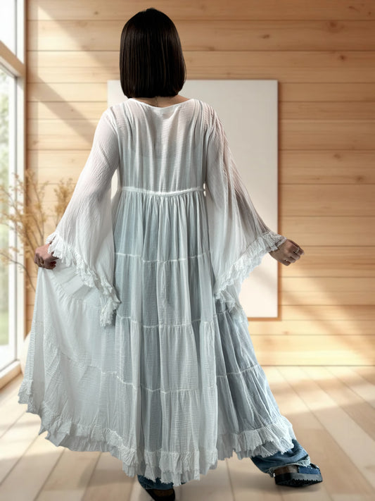 TAYLOR - KIMONO BLANC JUSQU'A LA TAILLE 44