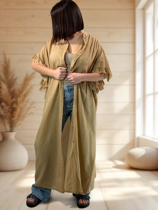 MARILYN - KIMONO CAMEL JUSQU'A LA TAILLE 52