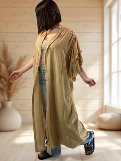 MARILYN - KIMONO CAMEL JUSQU'A LA TAILLE 52
