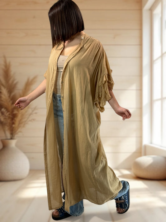 MARILYN - KIMONO CAMEL JUSQU'A LA TAILLE 52