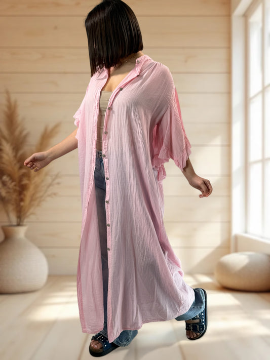 MARILYN - KIMONO ROSE JUSQU'A LA TAILLE 52
