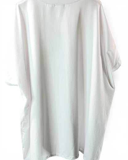 COPINES SOLEIL - T-SHIRT OVERSIZE BLANC JUSQU'A LA TAILLE 46/48 A 56/58