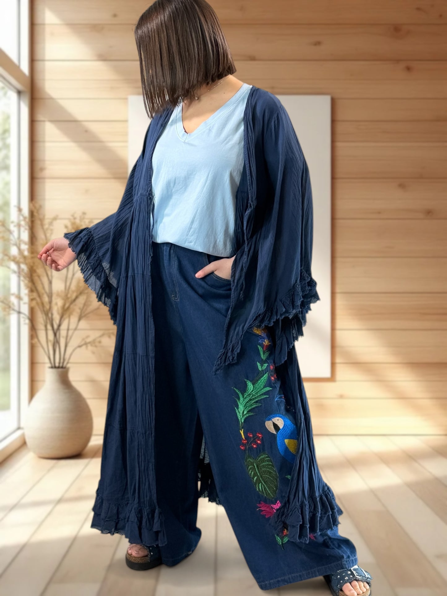 TAYLOR - KIMONO MARINE JUSQU'A LA TAILLE 44